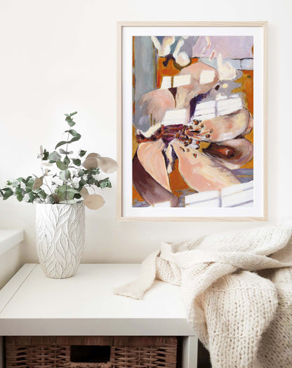 Colorful Abstract Flower Oil Painting - Floral Fine Art Print