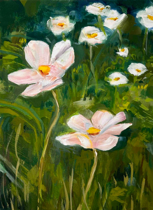 Day 21 - Daily Painting Challenge - White Anemones