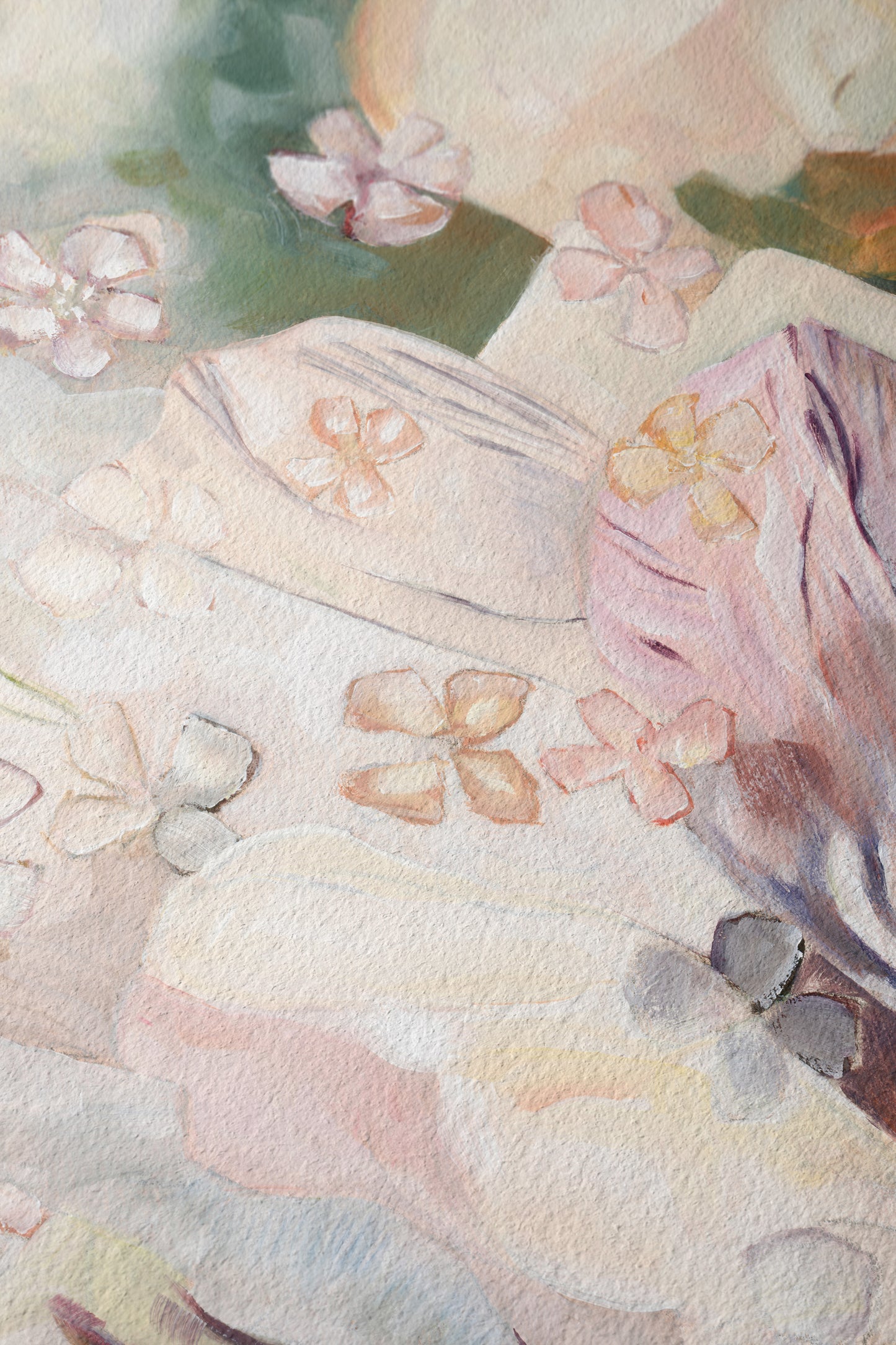 Abstract Flower with Blossoms Oil Painting - Floral Fine Art Print