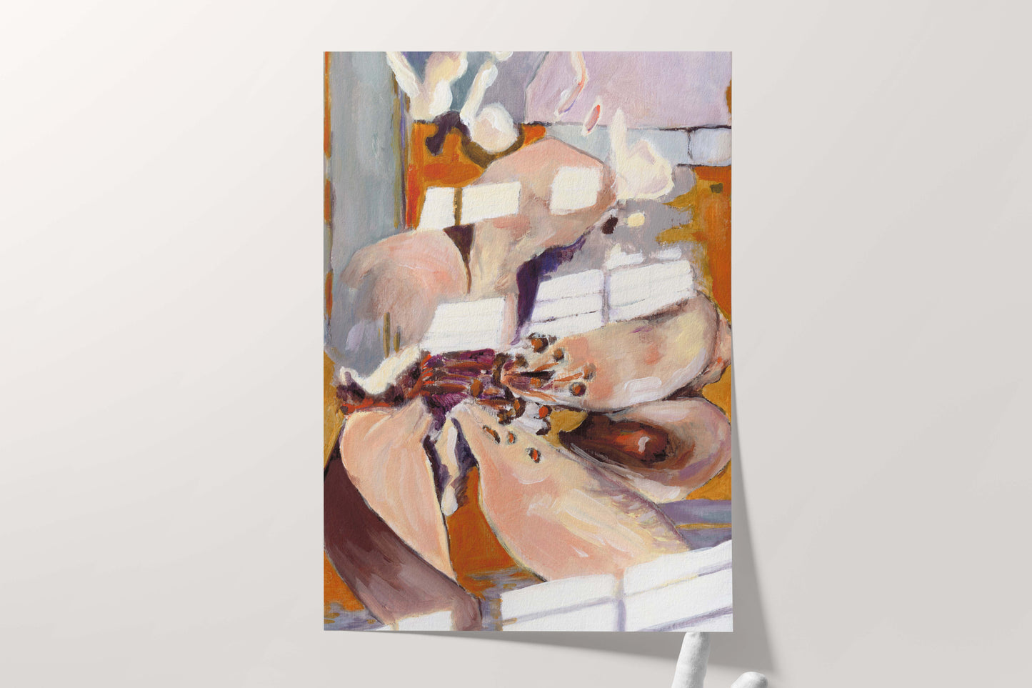 Colorful Abstract Flower Oil Painting - Floral Fine Art Print