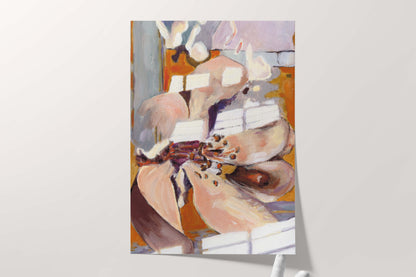 Colorful Abstract Flower Oil Painting - Floral Fine Art Print