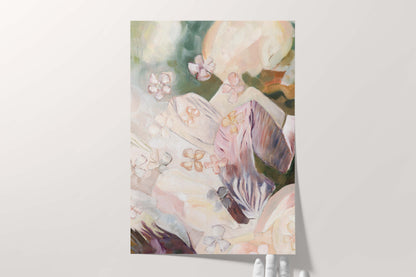 Abstract Flower with Blossoms Oil Painting - Floral Fine Art Print