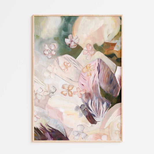 Abstract Flower with Blossoms Oil Painting - Floral Fine Art Print