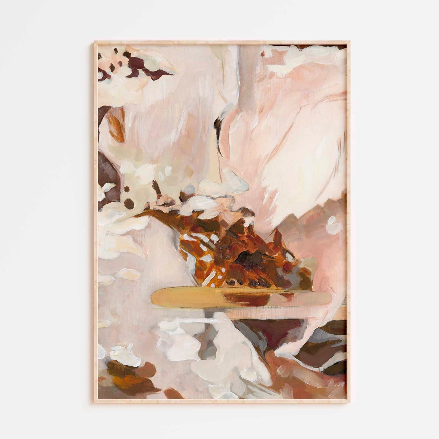 Abstract Flower with Warm Colors Oil Painting - Floral Fine Art Print