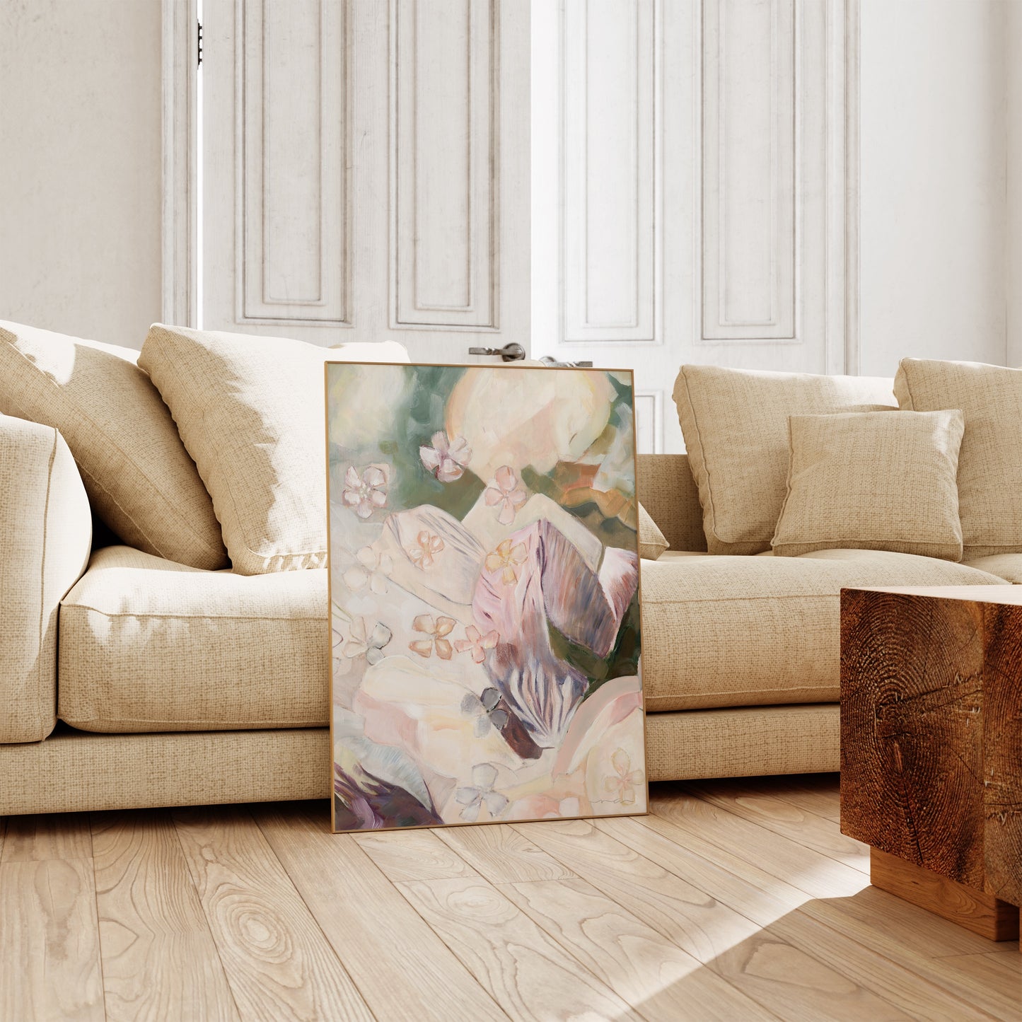 Abstract Flower with Blossoms Oil Painting - Floral Fine Art Print