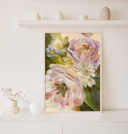 framed art print on console