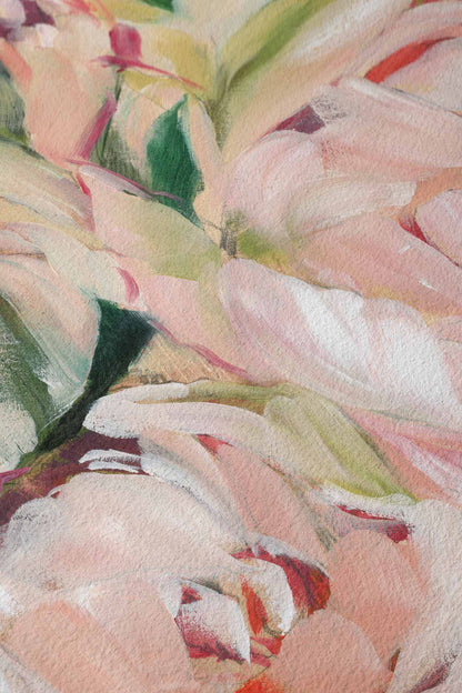 detail shot of floral art print on paper