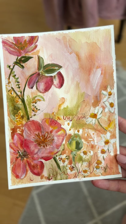 Day 19 - Daily Painting Challenge - Mixed-Media Floral