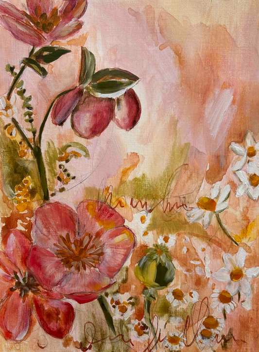 Day 19 - Daily Painting Challenge - Mixed-Media Floral